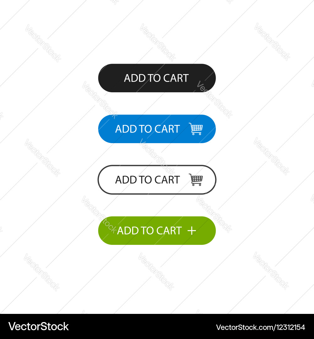 Add to Cart Buttons - Outline Style vector image