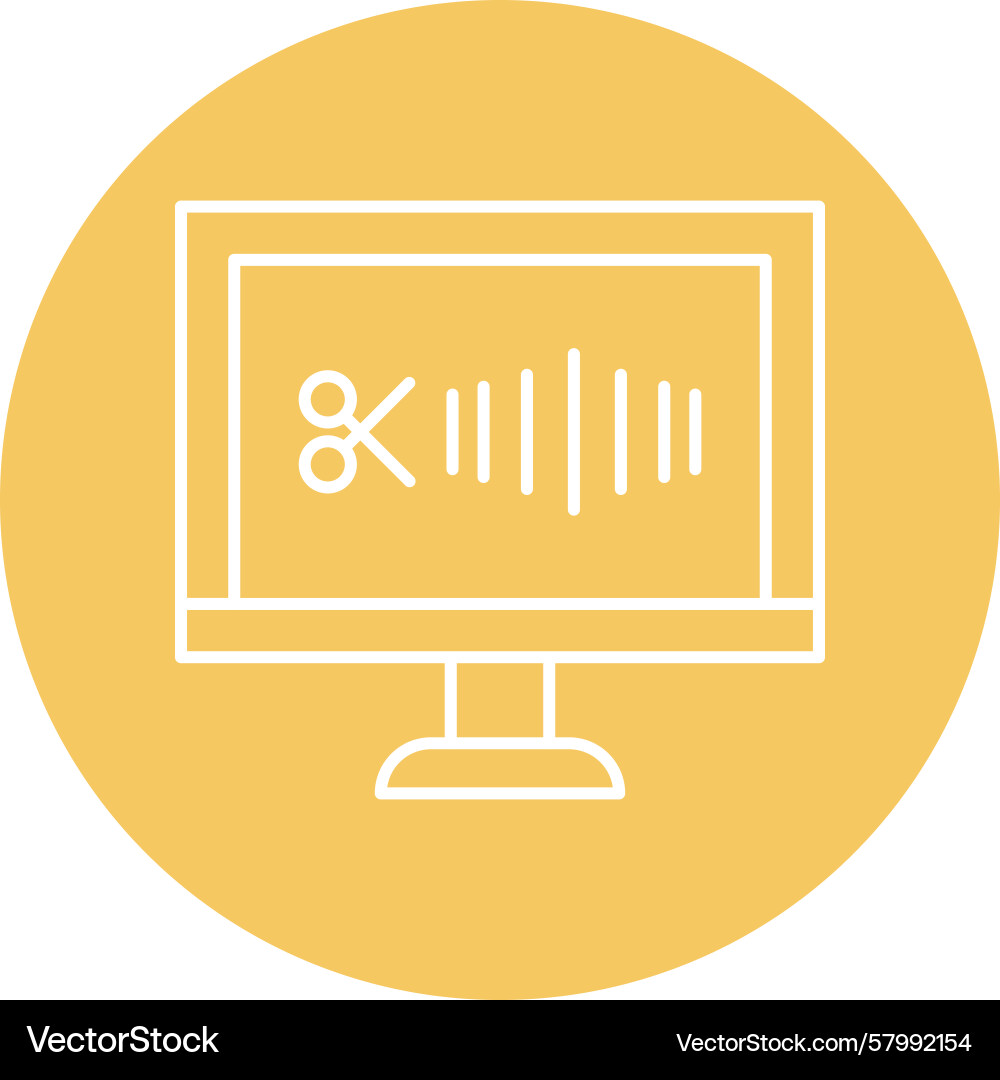 Audio editing line multi circle Vector Image