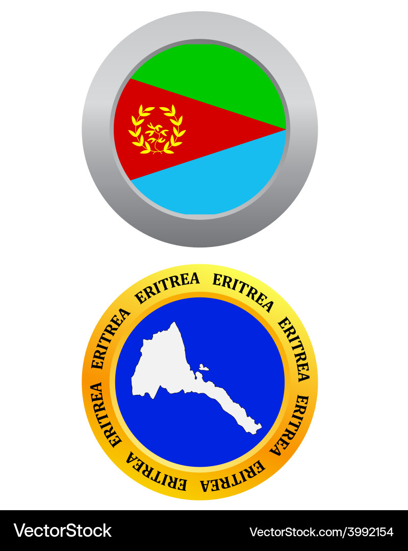 Button as a symbol map eritrea Vector Image