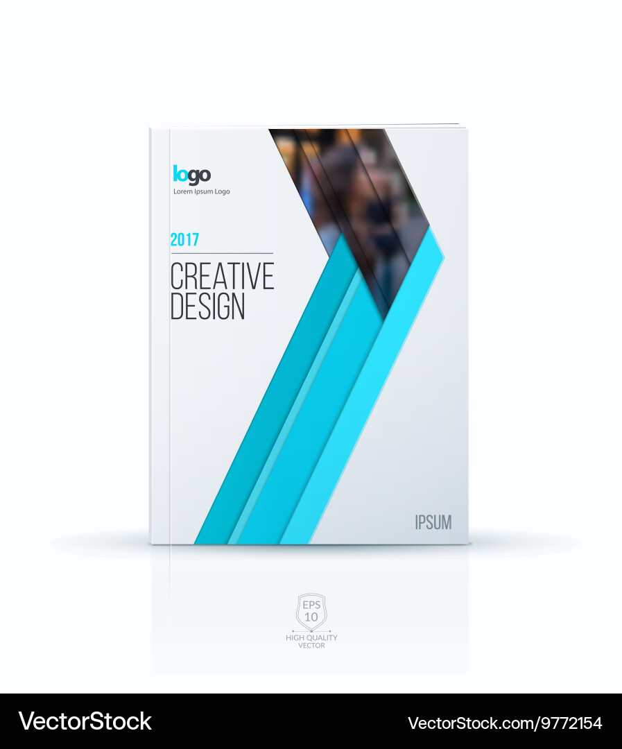 Cover design template with arrow in material style vector image