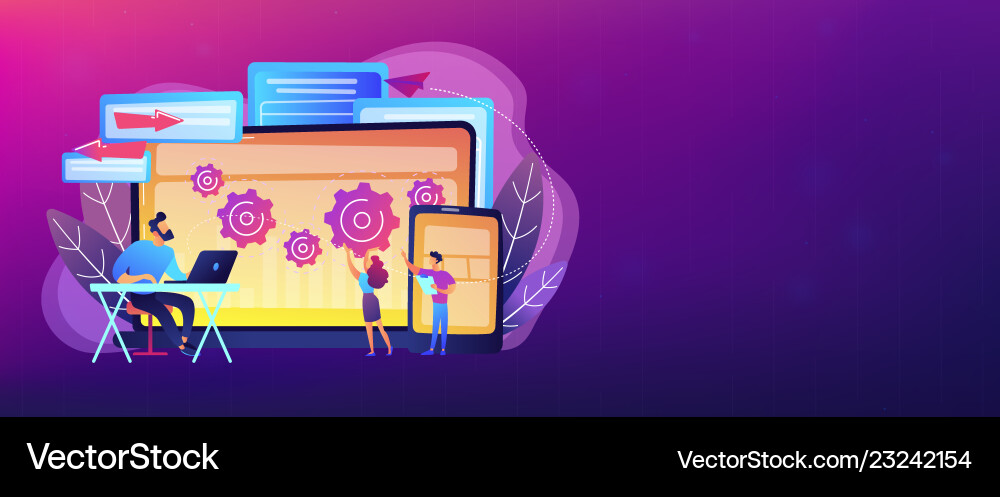 Cross platform bug founding concept banner header vector image