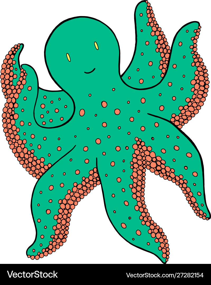 Cute kawaii octopus - colorful cartoon drawing Cute kawaii octopus - colorful cartoon drawing vector image