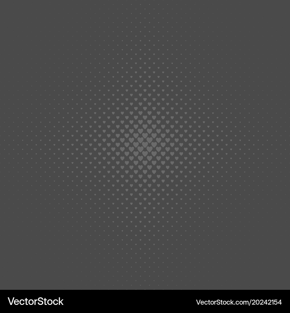 Grey abstract halftone heart background pattern vector image
