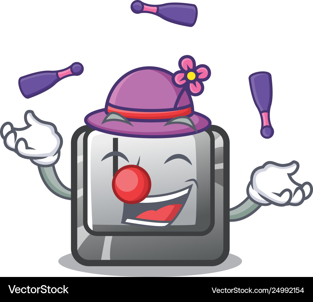 Juggling button l on a game cartoon Vector Image