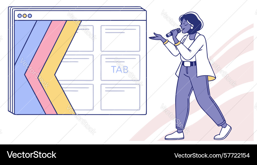 Man with megaphone tablet ui design Vector Image