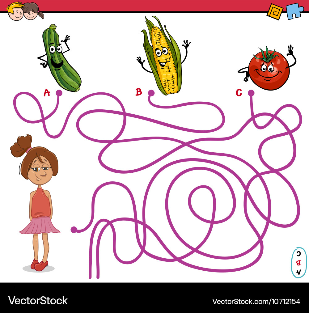 Path maze activity task vector image