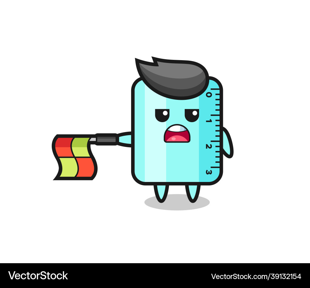 Ruler character as line judge hold the flag Ruler character as line judge hold the flag vector image