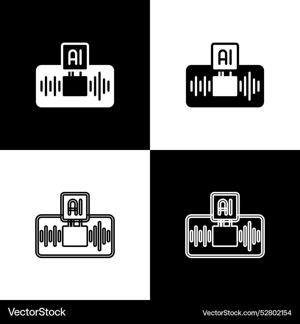 Set artificial intelligence ai icon isolated Set artificial intelligence ai icon isolated vector image