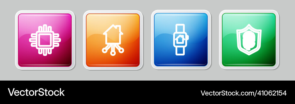 Set line processor with cpu smart home Set line processor with cpu smart home vector image