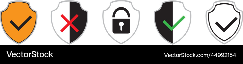 Set of security shield icons shields Set of security shield icons shields vector image