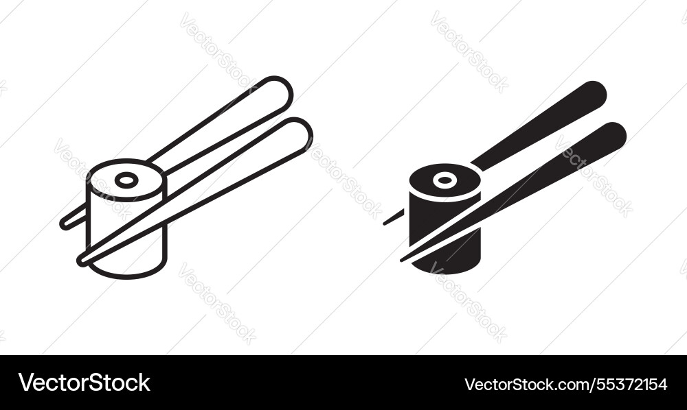 Sushi icon set in thin line for web Sushi icon set in thin line for web vector image