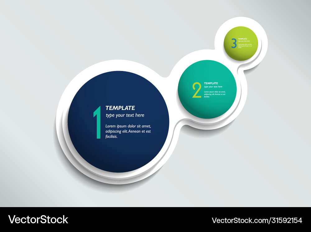 Three steps elements bubble chart scheme diagram Three steps elements bubble chart scheme diagram vector image