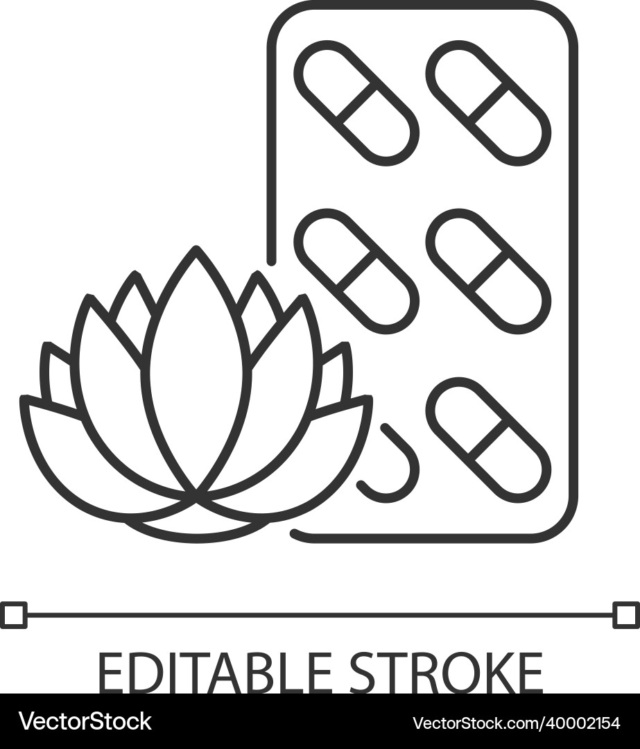Tranquilizing supplements linear icon Tranquilizing supplements linear icon Vector Image