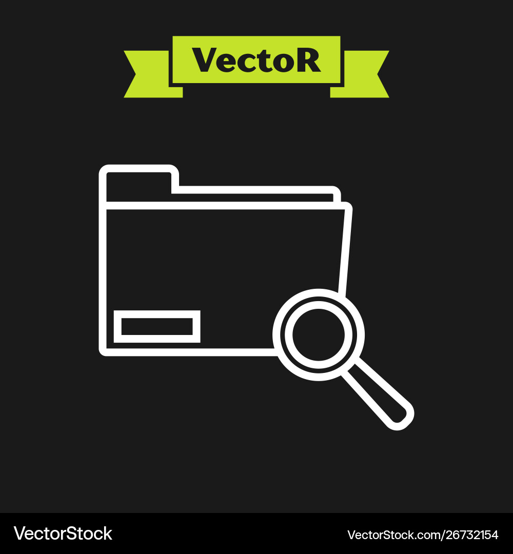 White line search concept with folder icon White line search concept with folder icon vector image