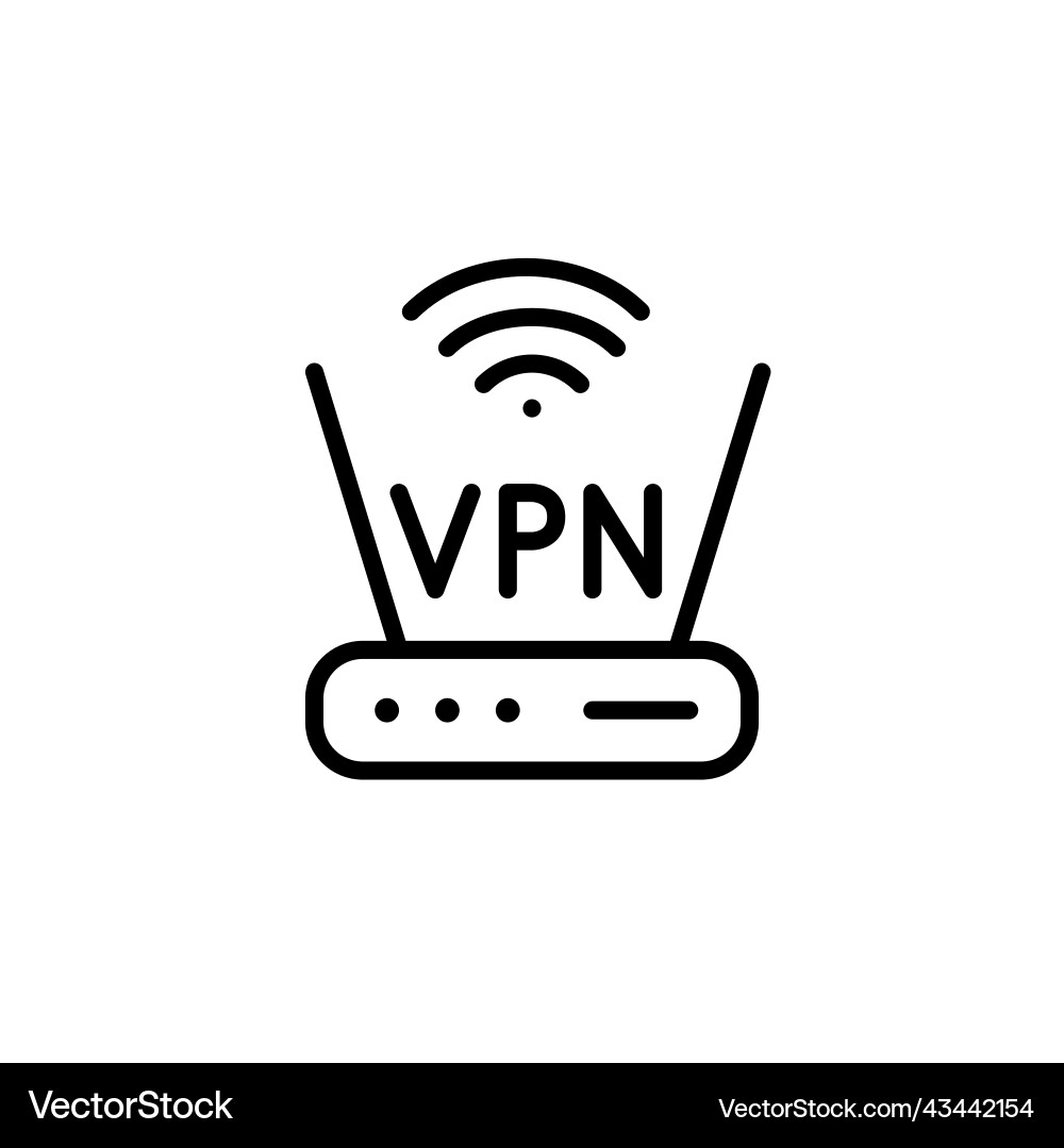 Wifi router using vpn pixel perfect editable Wifi router using vpn pixel perfect editable vector image
