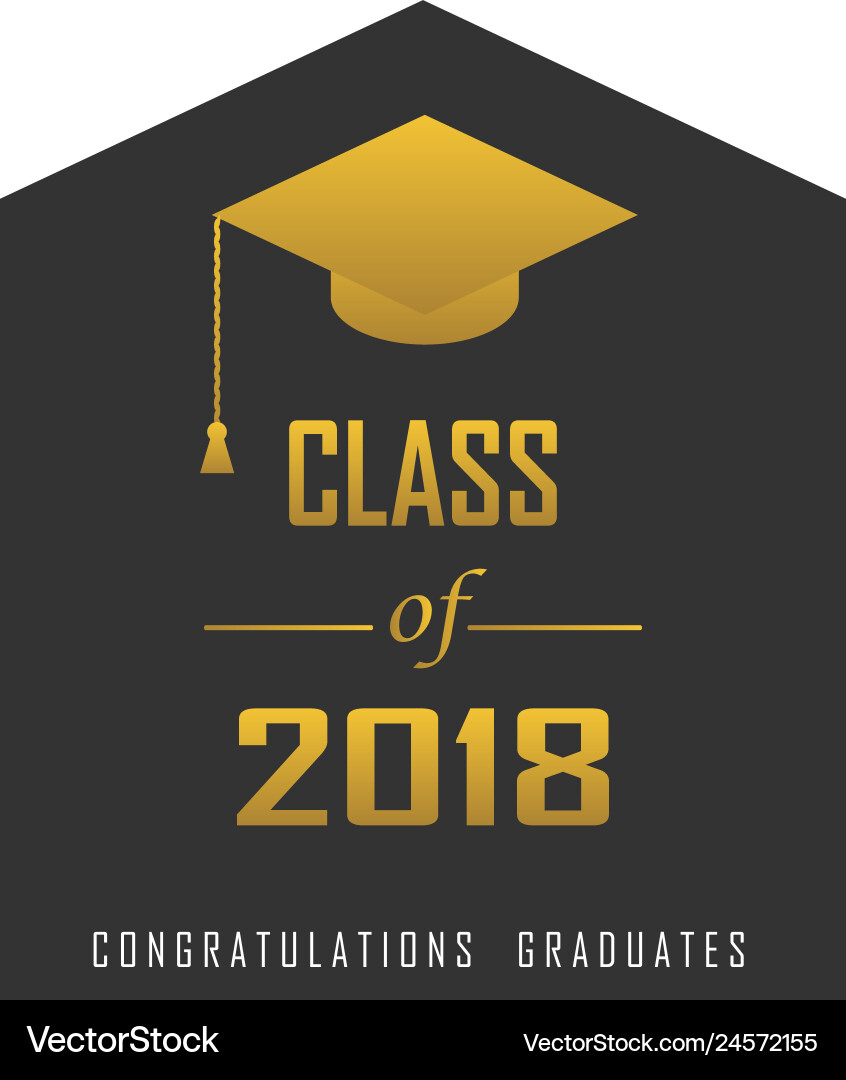 A graduating class in 2018 graphics gold elements A graduating class in 2018 graphics gold elements vector image