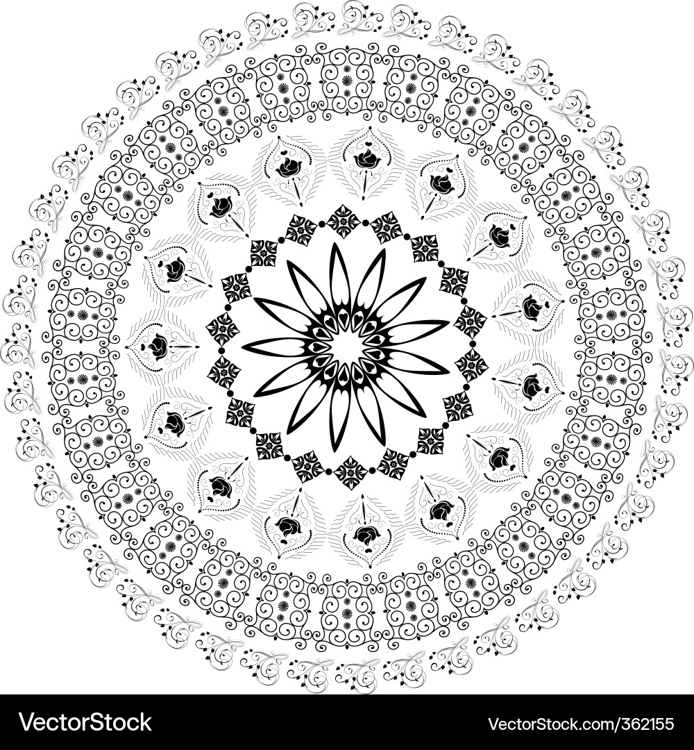 Abstract circular pattern of arabesques Vector Image