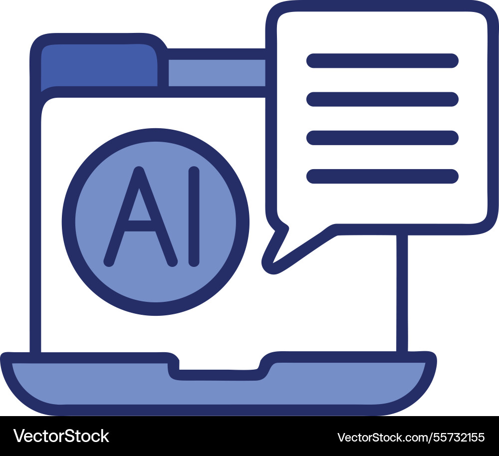 Ai chatbot folder message digital icon vector image