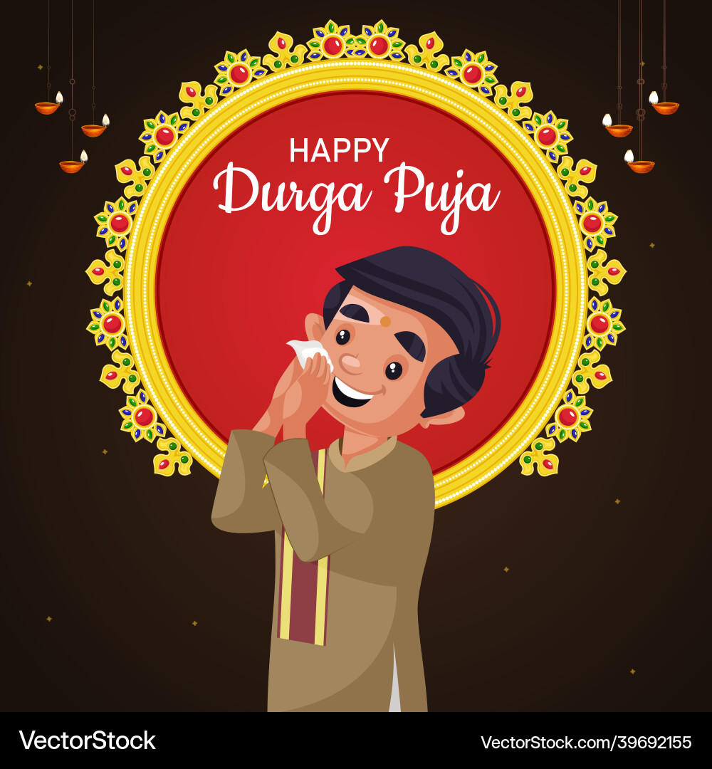 Banner design of happy durga puja Banner design of happy durga puja Vector Image
