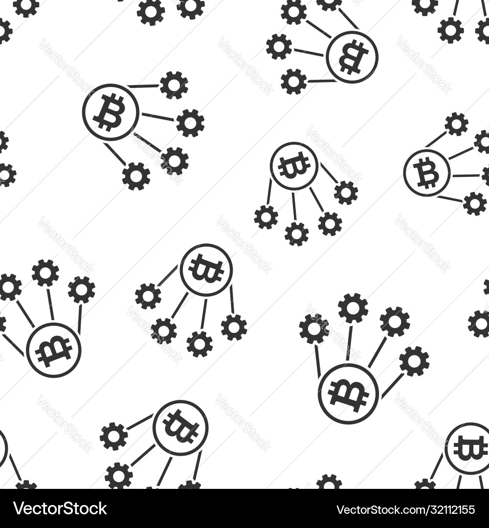Bitcoin icon in flat style blockchain on white Bitcoin icon in flat style blockchain on white vector image