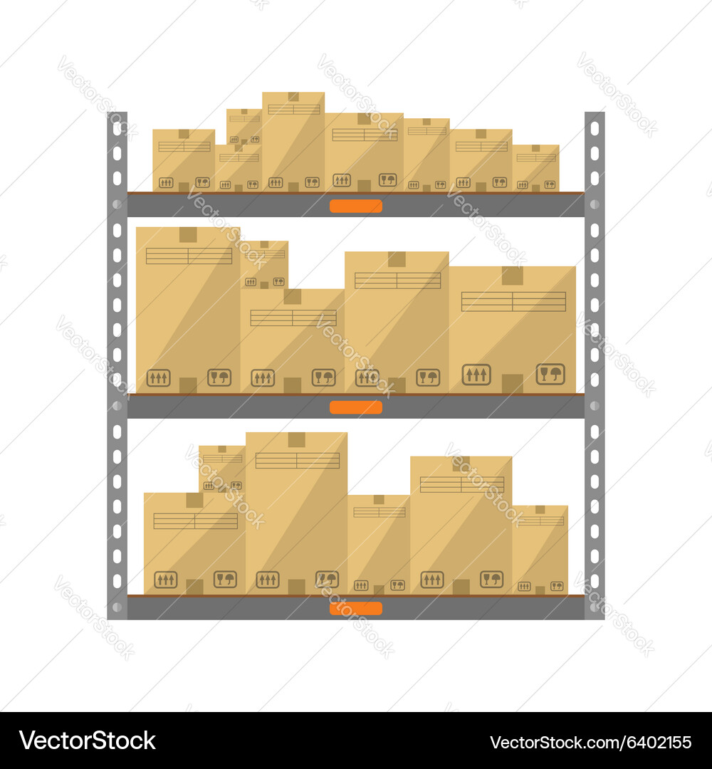 Boxes on the shelves Royalty Free Vector Image