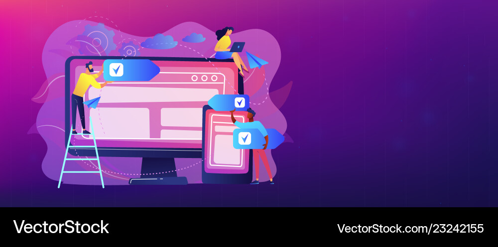 Cross-platform software concept banner header Cross-platform software concept banner header Vector Image