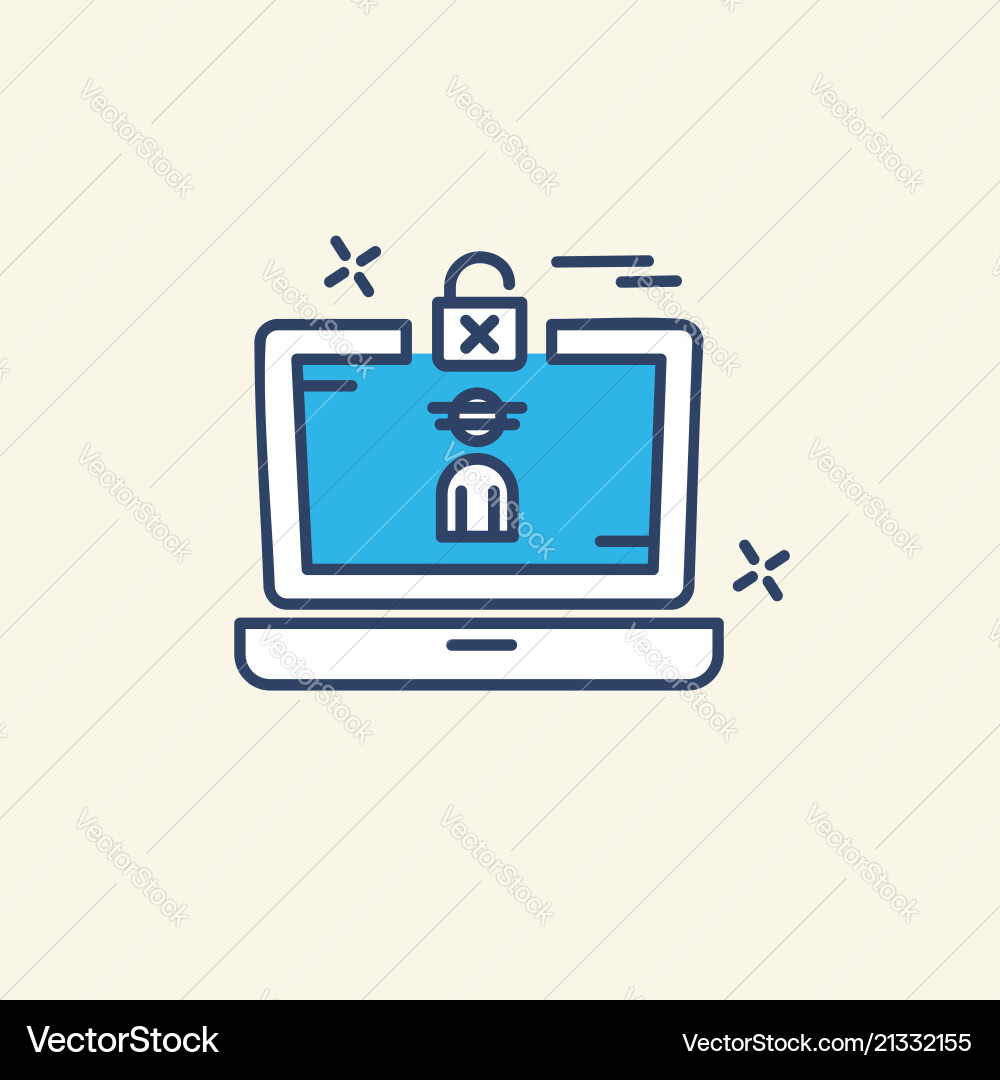 Cyber security icon with unique style Vector Image