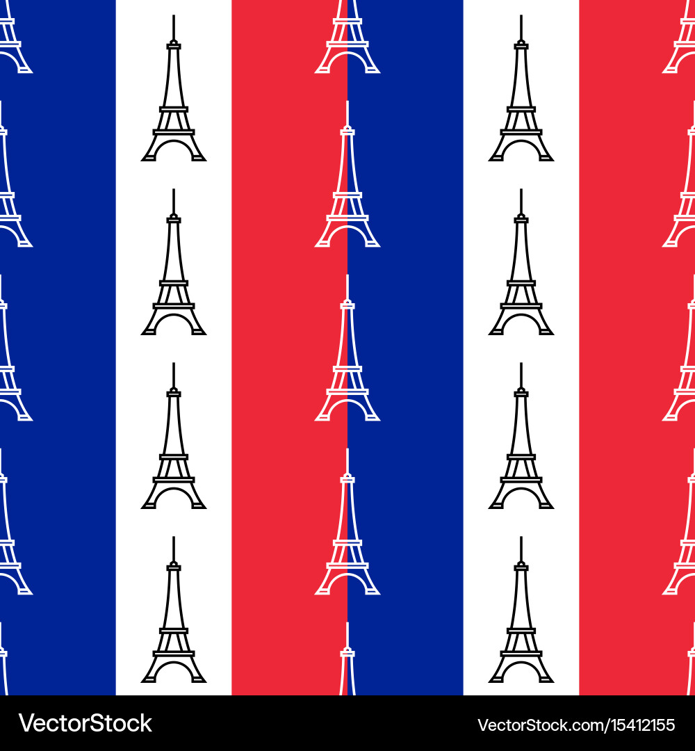 Eiffel tower seamless pattern Vector Image