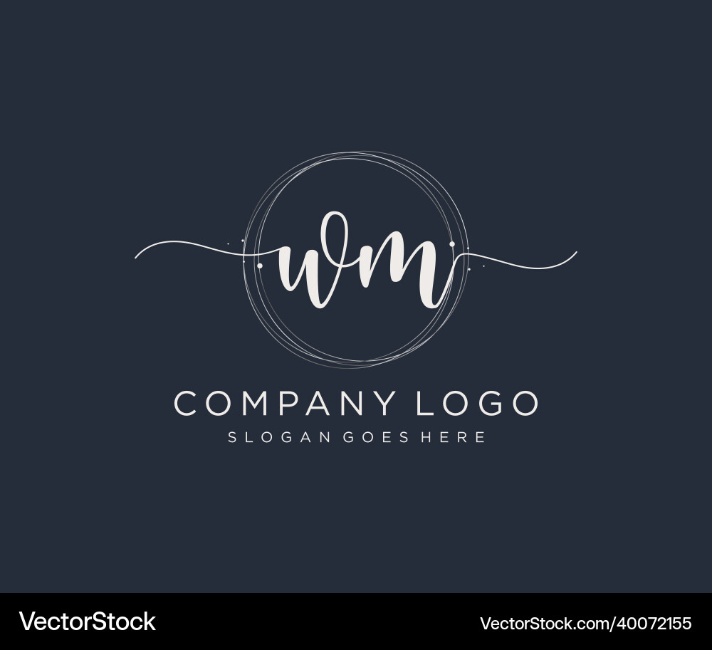 Elegant WM Initial Logo vector image