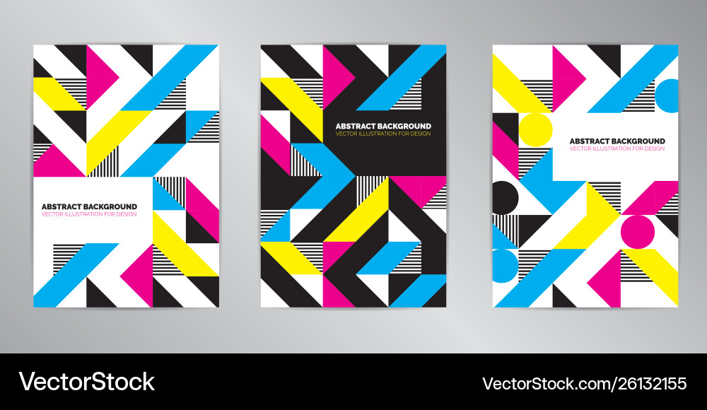 Geometric Pattern Background Set vector image