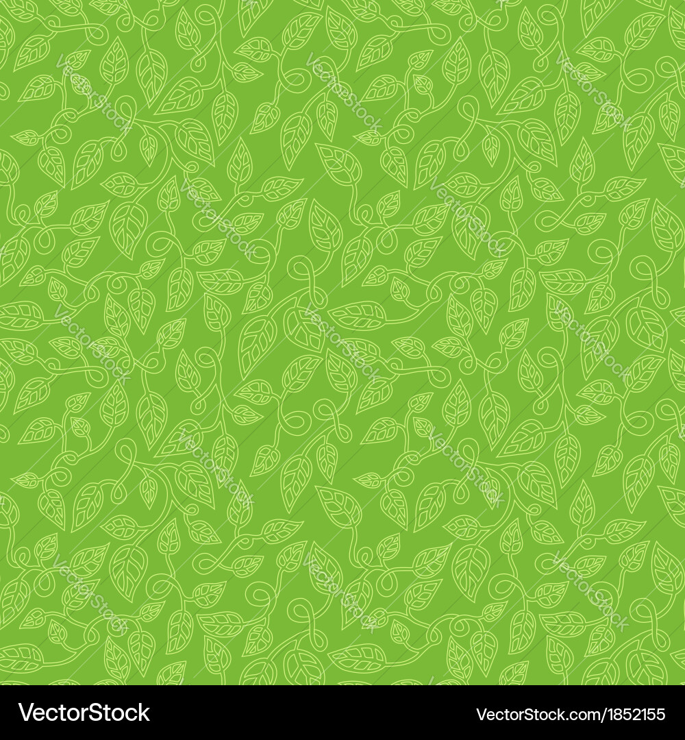 Green leaves seamless pattern Royalty Free Vector Image
