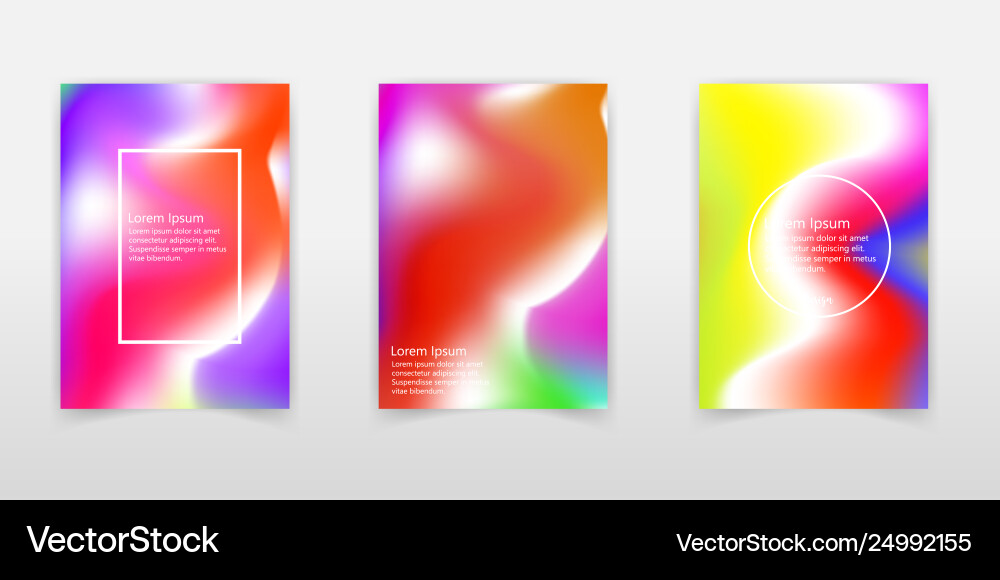 Holographic gradient background set with hologram Holographic gradient background set with hologram vector image