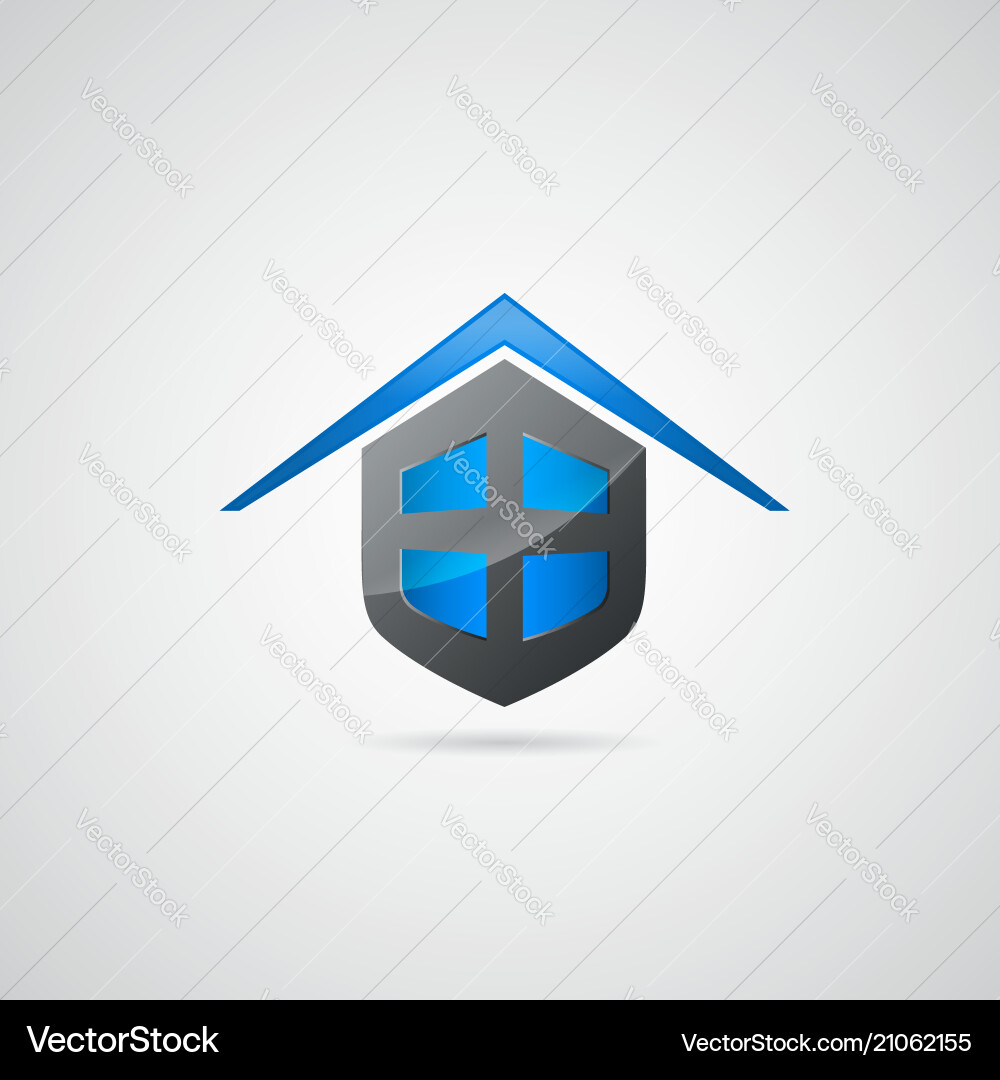 Home shield symbol logo Royalty Free Vector Image