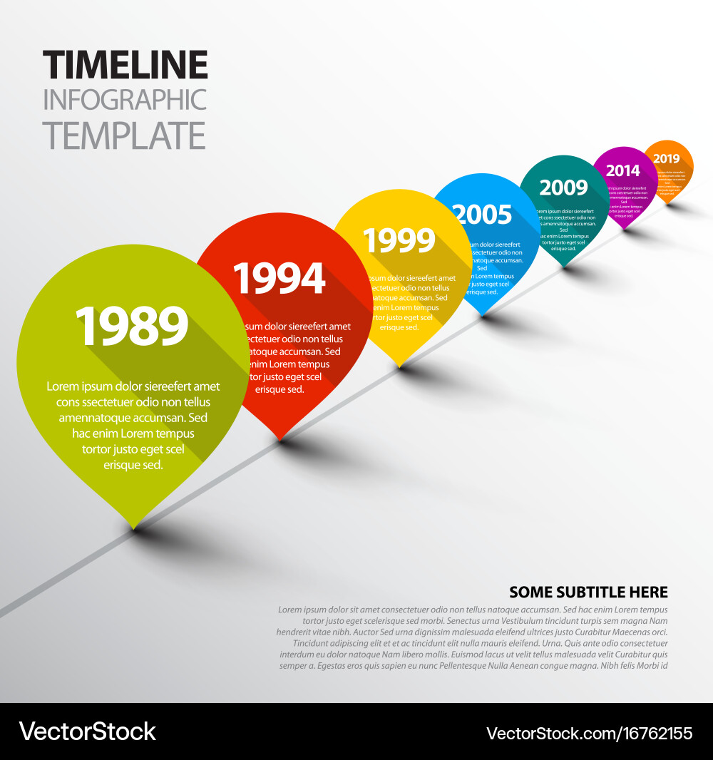 Infographic timeline template with pointers vector image