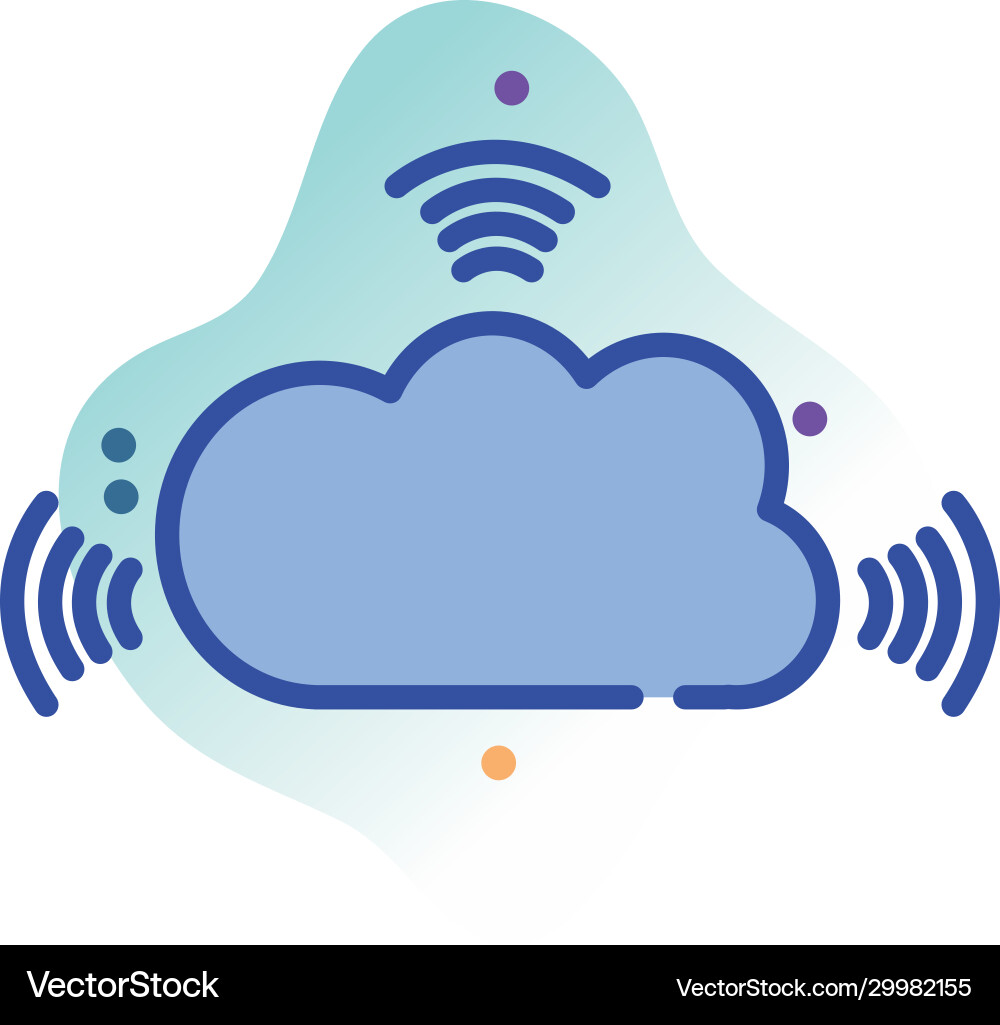 Isolierte Cloud Computing Linie füllen Block Stil vektorbild