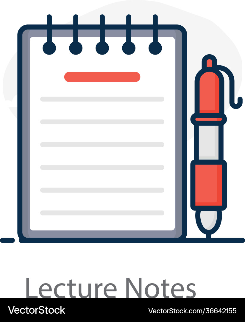 Lecture notes vector image