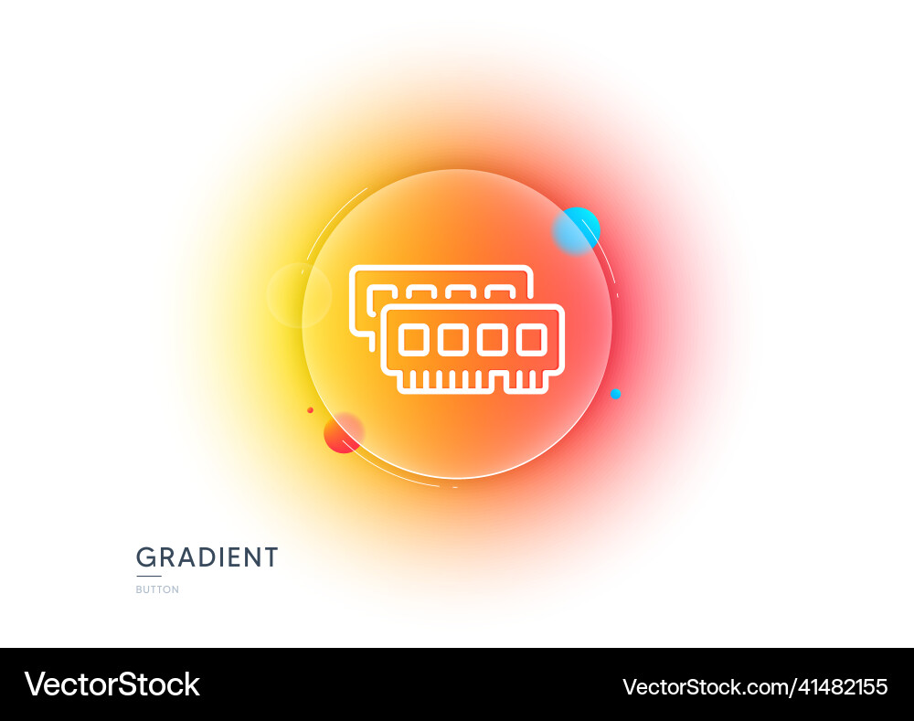 Ram line icon computer random-access memory vector image