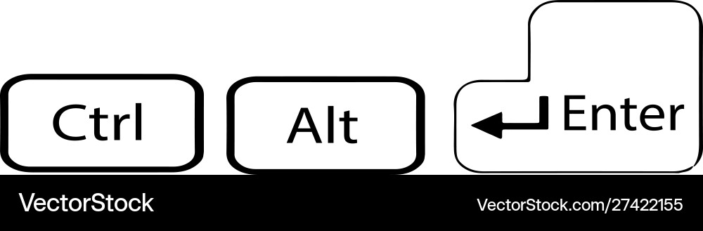 Set keyboard keysllustration on white background vector image
