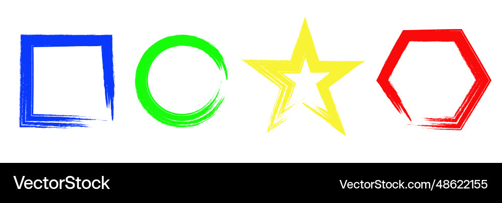 Set of color brushes frames different shapes Vector Image