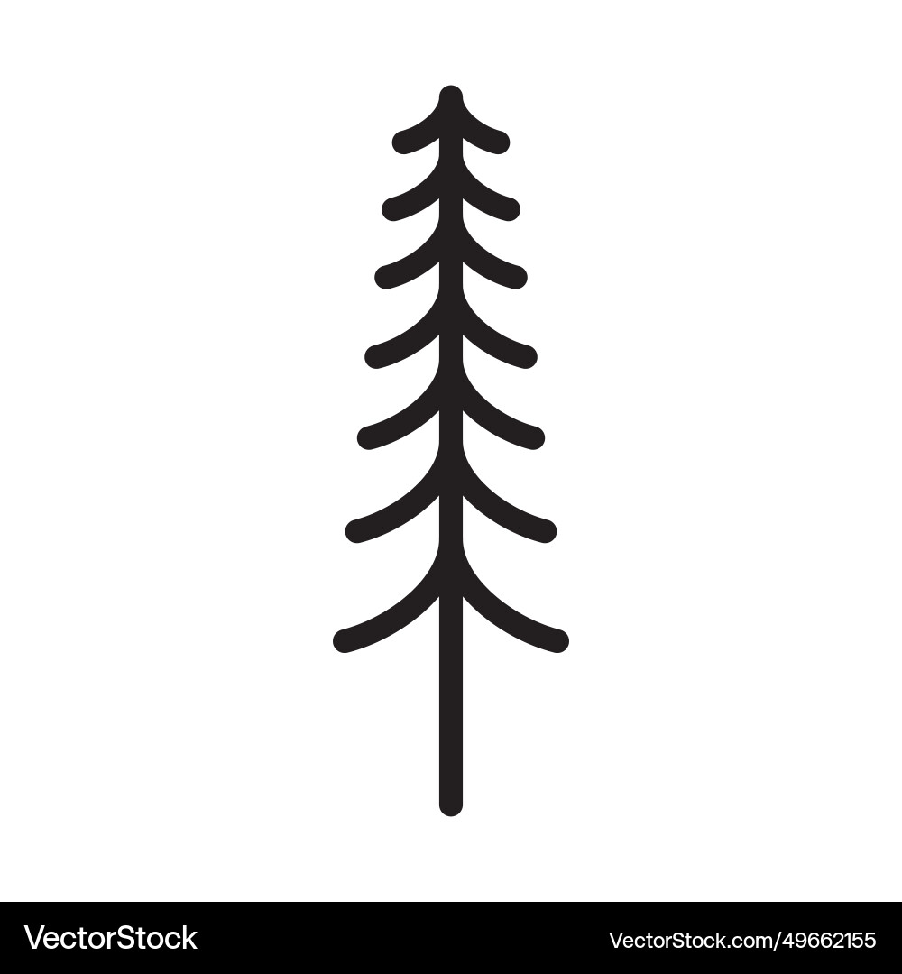 Set of different trees in monoline design 7 Vector Image