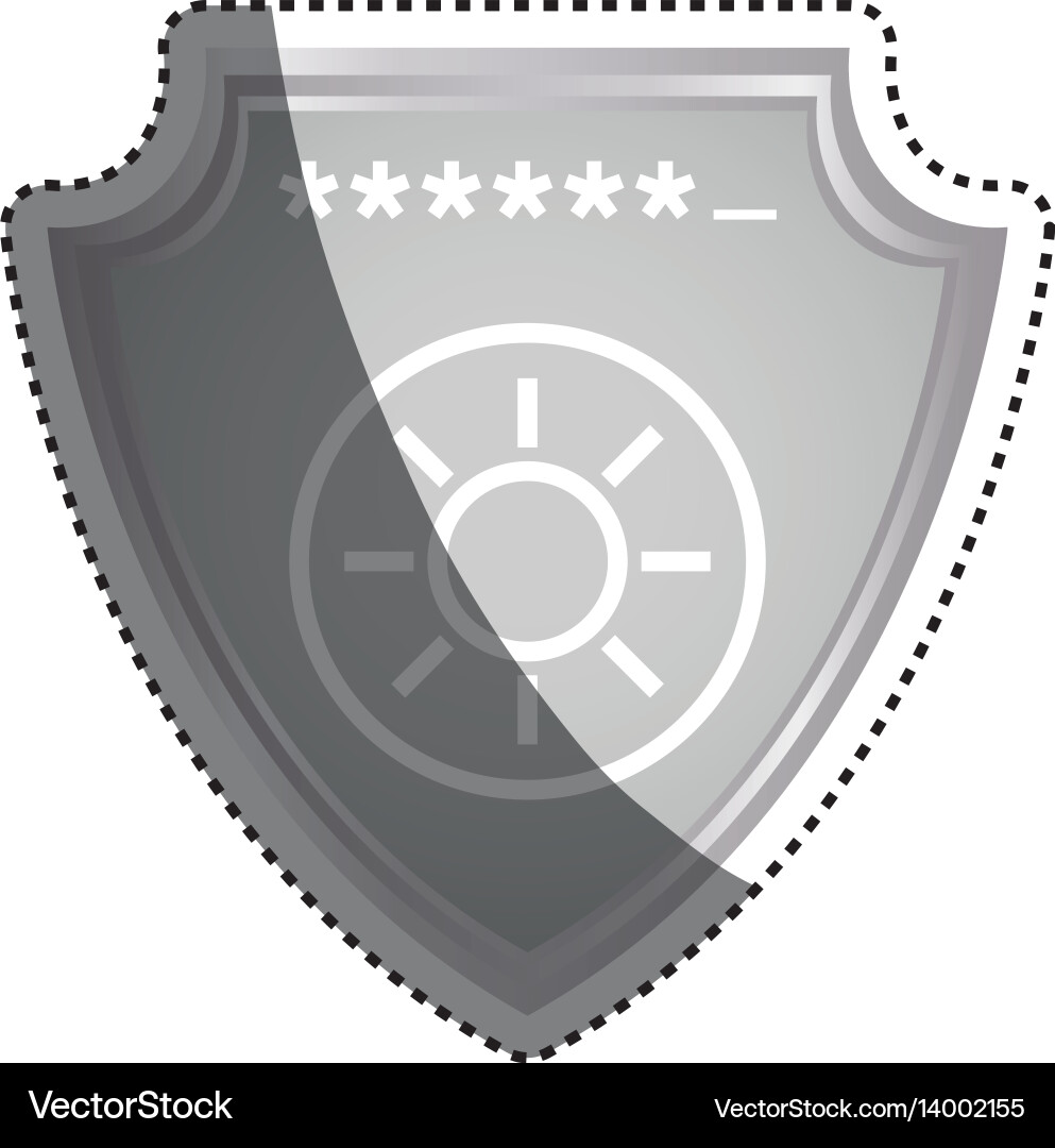 Shield security password code vector image
