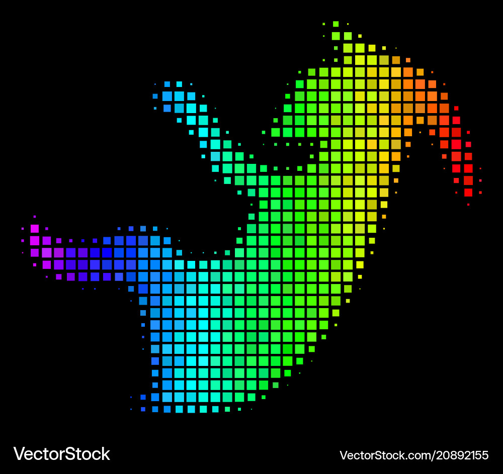 Spectrum dotted alien embryo icon Spectrum dotted alien embryo icon vector image