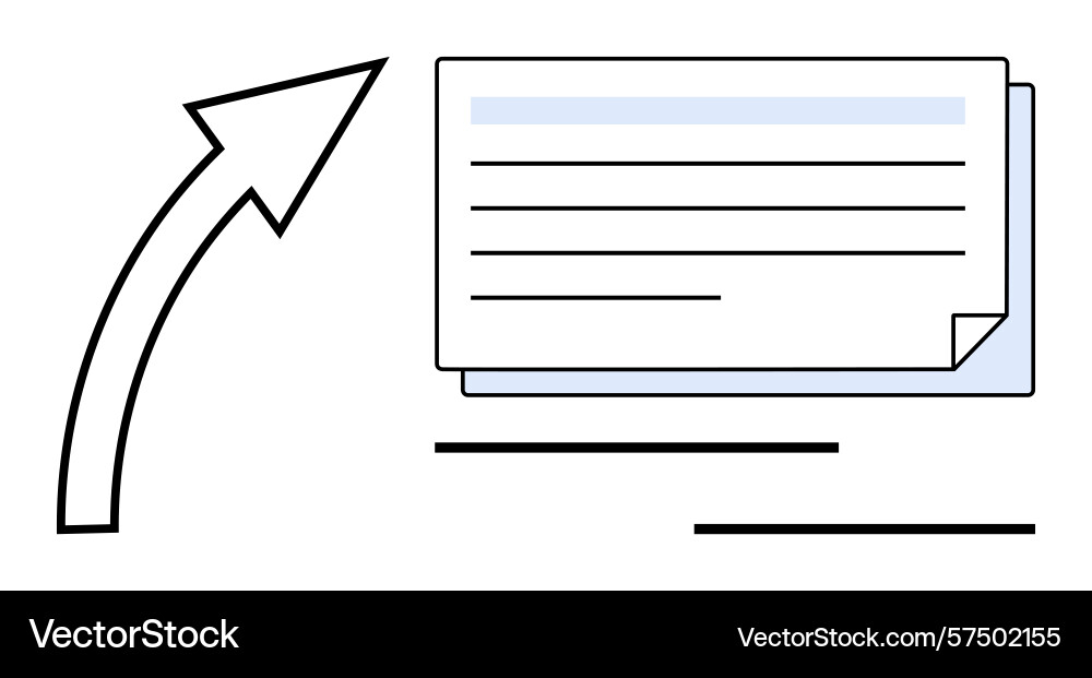 Upward progress concept with arrow and document Upward progress concept with arrow and document vector image