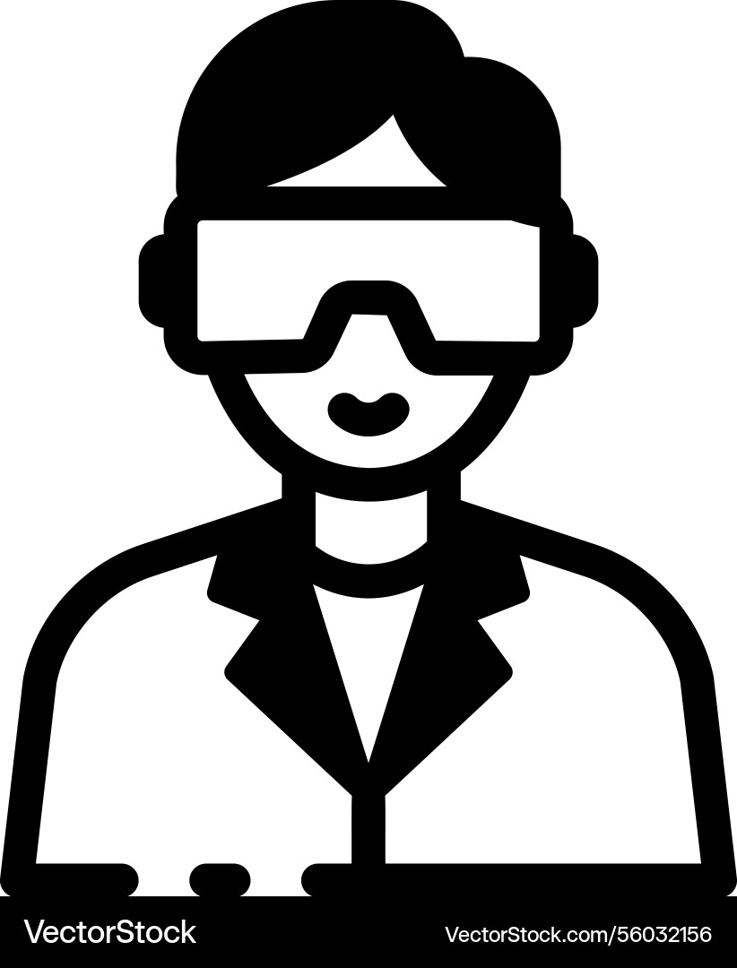 A line style icon of lab scientist character Vector Image