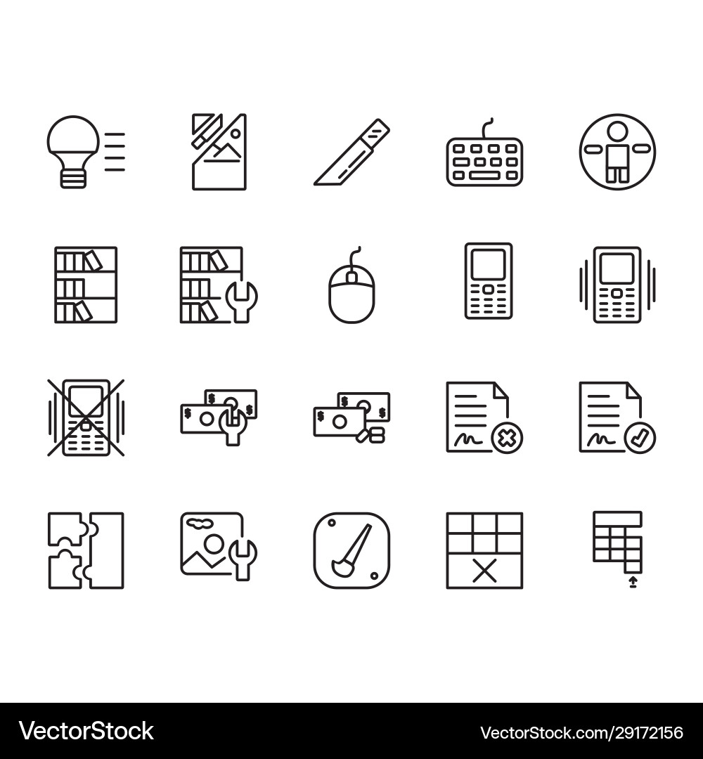 Application icon set design line style part 8 Application icon set design line style part 8 vector image