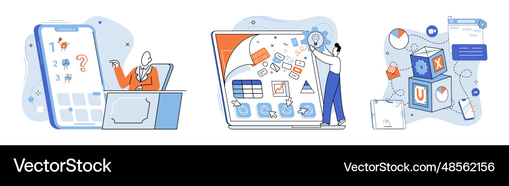 Application testing metaphor app test Application testing metaphor app test vector image
