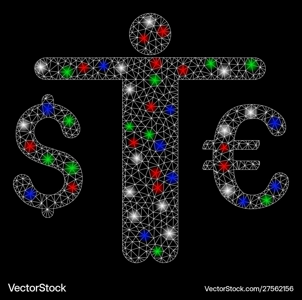 Bright mesh wire frame currency trader with light Bright mesh wire frame currency trader with light vector image