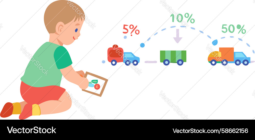 Child using phone app for learning game design Vector Image