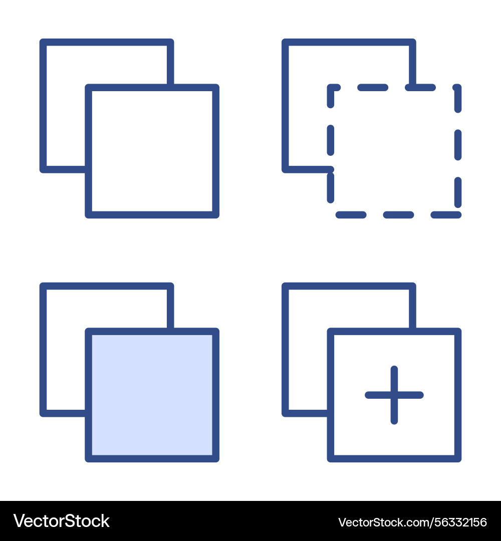Copy paste system icon set isolated Vector Image