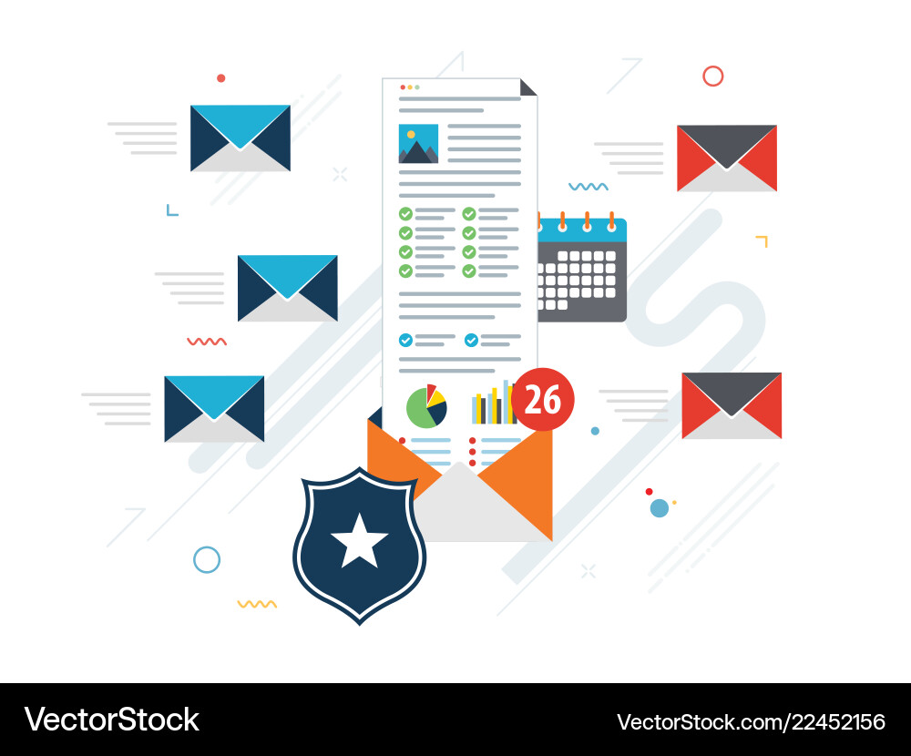 Email protection and secure communication Vector Image